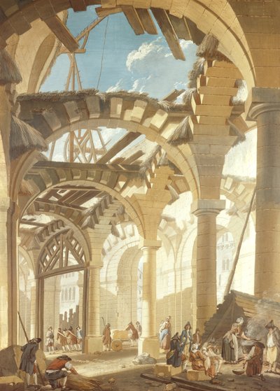 Bau eines Weizenmarktes, 1765 von Pierre Antoine Demachy